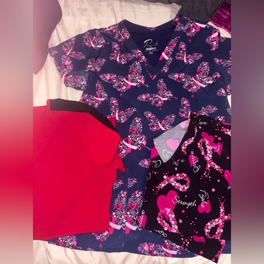 Scrub tops x3